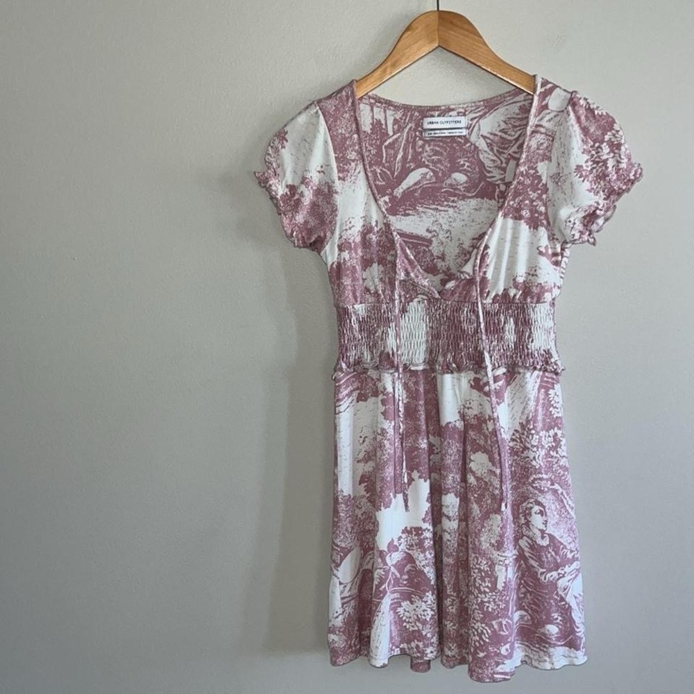 Urban Outfitters Pink Cherub Puff Sleeve Mini Dress